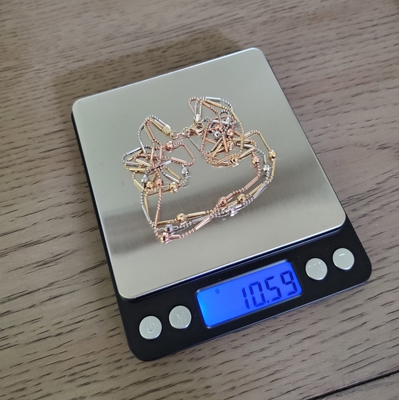 14k Gold Tri-Color Multi Layer Necklace - Picture 16 of 16